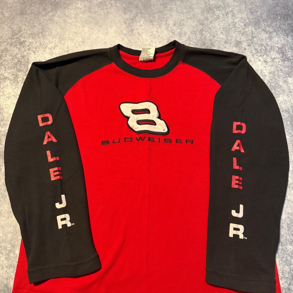 Vintage Winners Circle Dale Earnhardt Jr Budweiser NASCAR Long Sleeve Shirt‎ XL